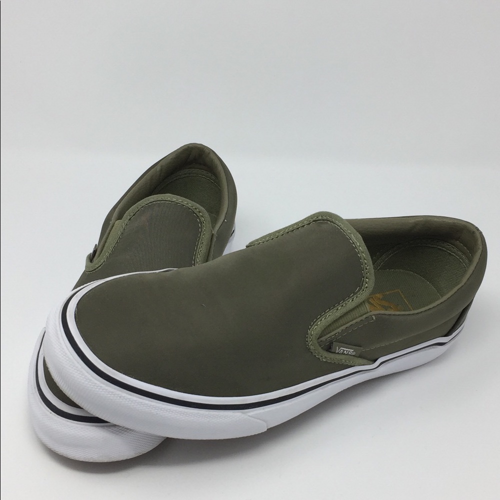 Green slip on vans